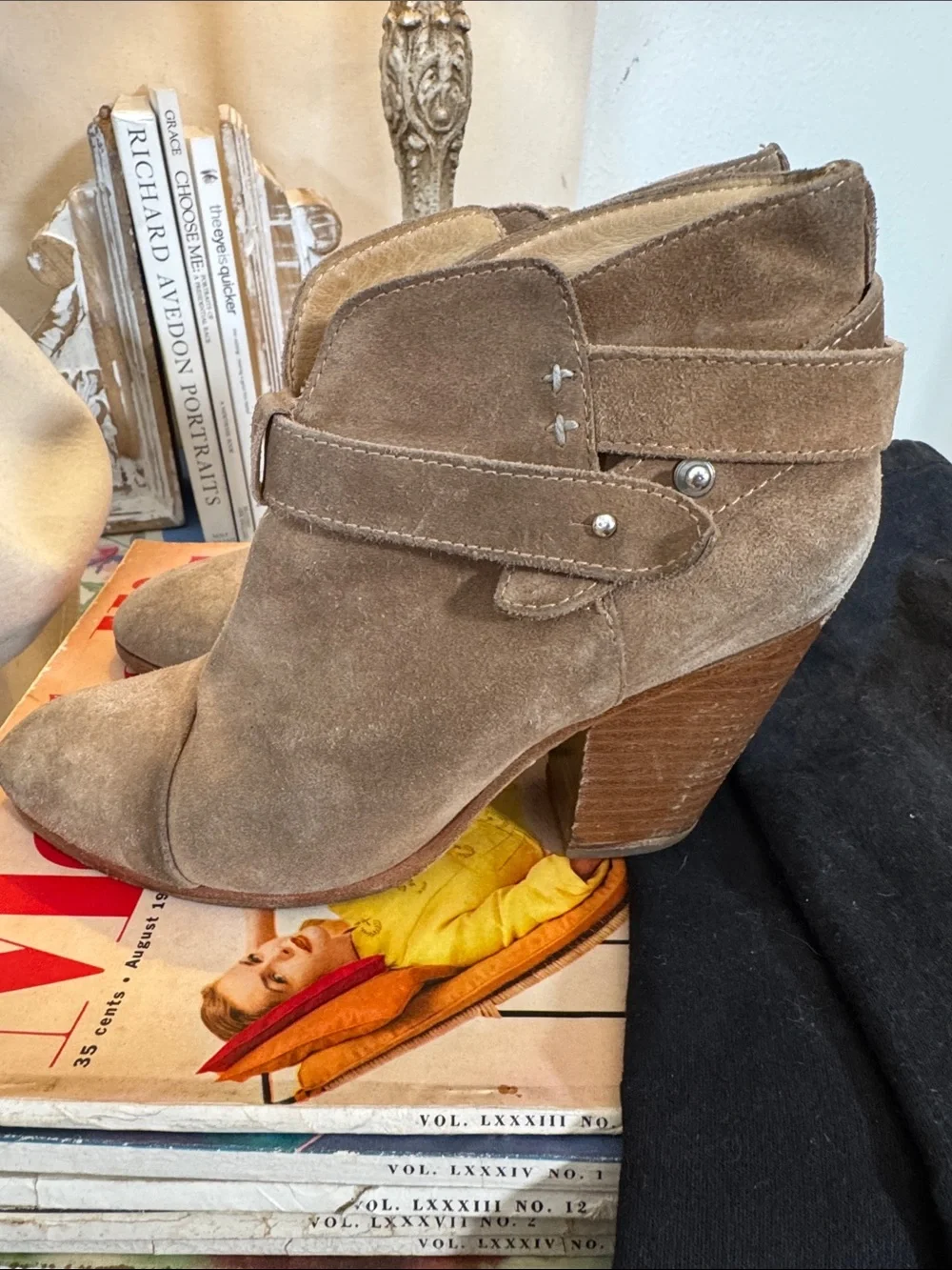rag & bone Suede Ankle Booties in Taupe Brown - Picture 5 of 10
